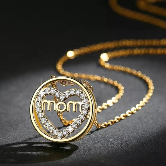 Jewelry - Stunning “Mom” 18KGP Necklace